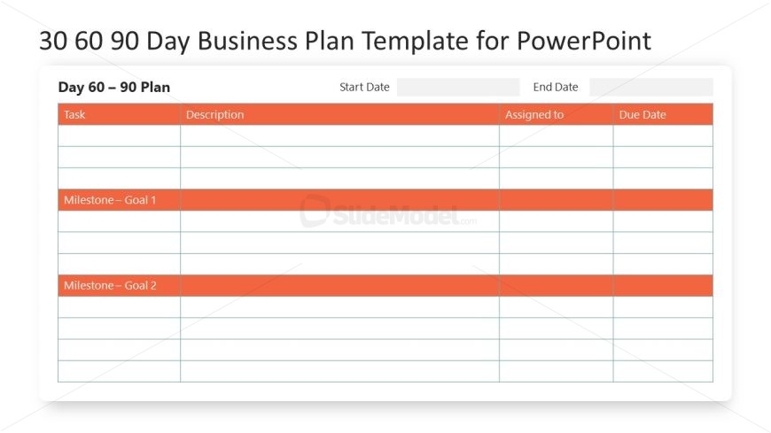 Customizable 30 60 90 Day Business Plan Template 