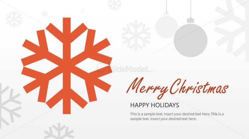 Merry Christmas Slide with Red Snowflake