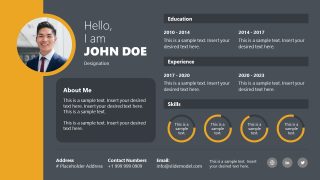 Customizable One Slide Resume Slide Template 