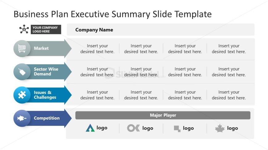 Editable Business Plan Executive Summary Slide 
