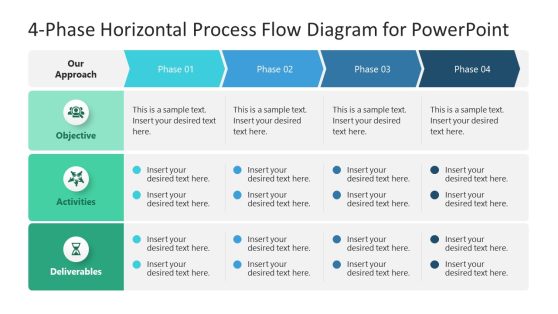 Editable 4-Step Process Diagram Template