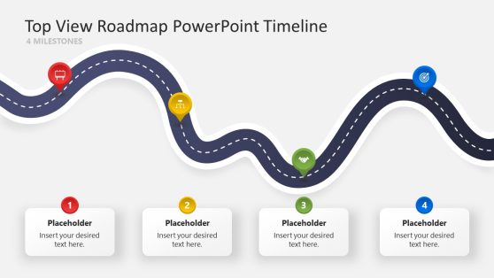 Top View Roadmap PowerPoint Timeline