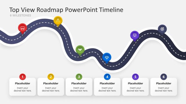 Editable Top View Roadmap PPT Slide