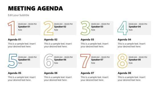 PPT Template for Meeting Agenda Slide