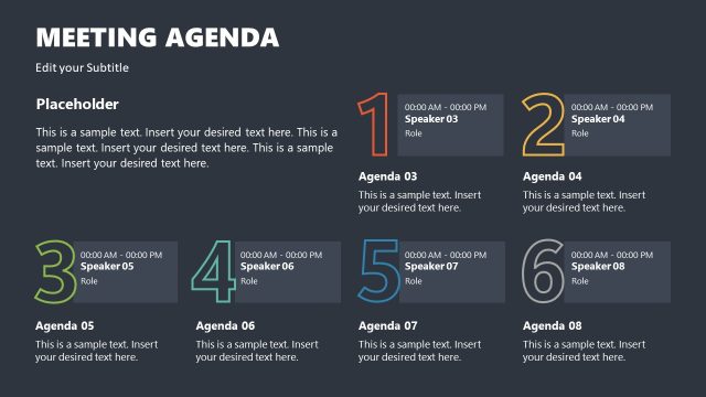 Meeting Agenda Template Slide with Digits