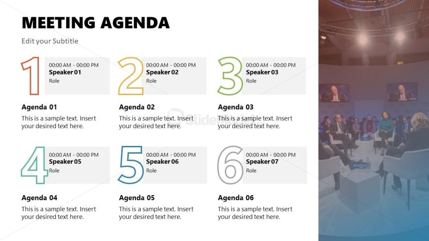 Customizable Meeting Agenda PPT Slide Template 