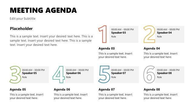 White Background Slide for Meeting Agenda Template