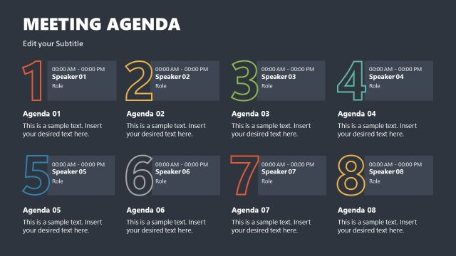 Editable Meeting Agenda Slide PPT Template