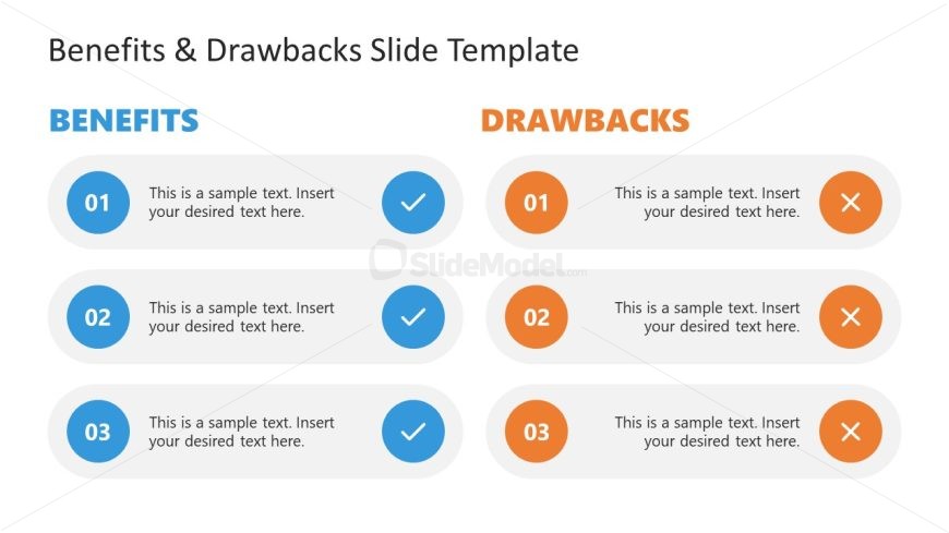 Editable Benefits & Drawbacks Slide 