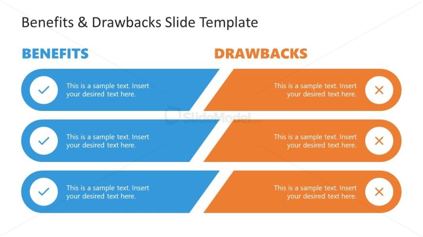 Benefits & Drawbacks Slide PowerPoint Template