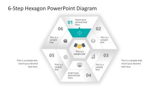 6-Step Hexagon Slide Template 