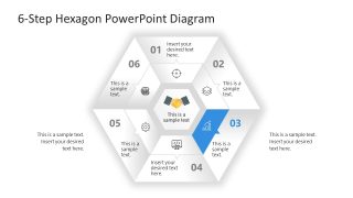 6-Step Hexagon Diagram Slide 