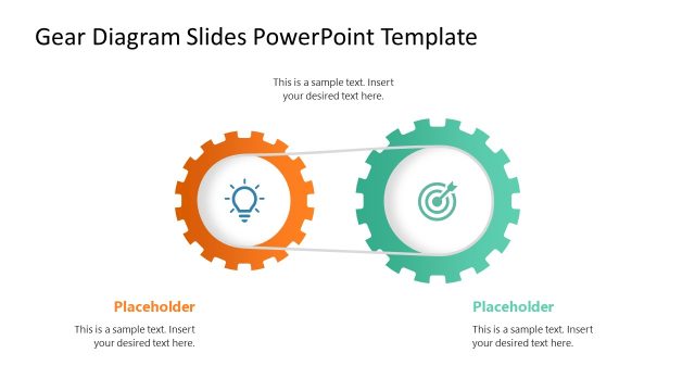 Two Gears with Infographics PPT Slide