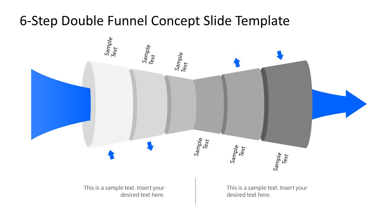 PPT Template for 6-Step Double Funnel Concept Presentation
