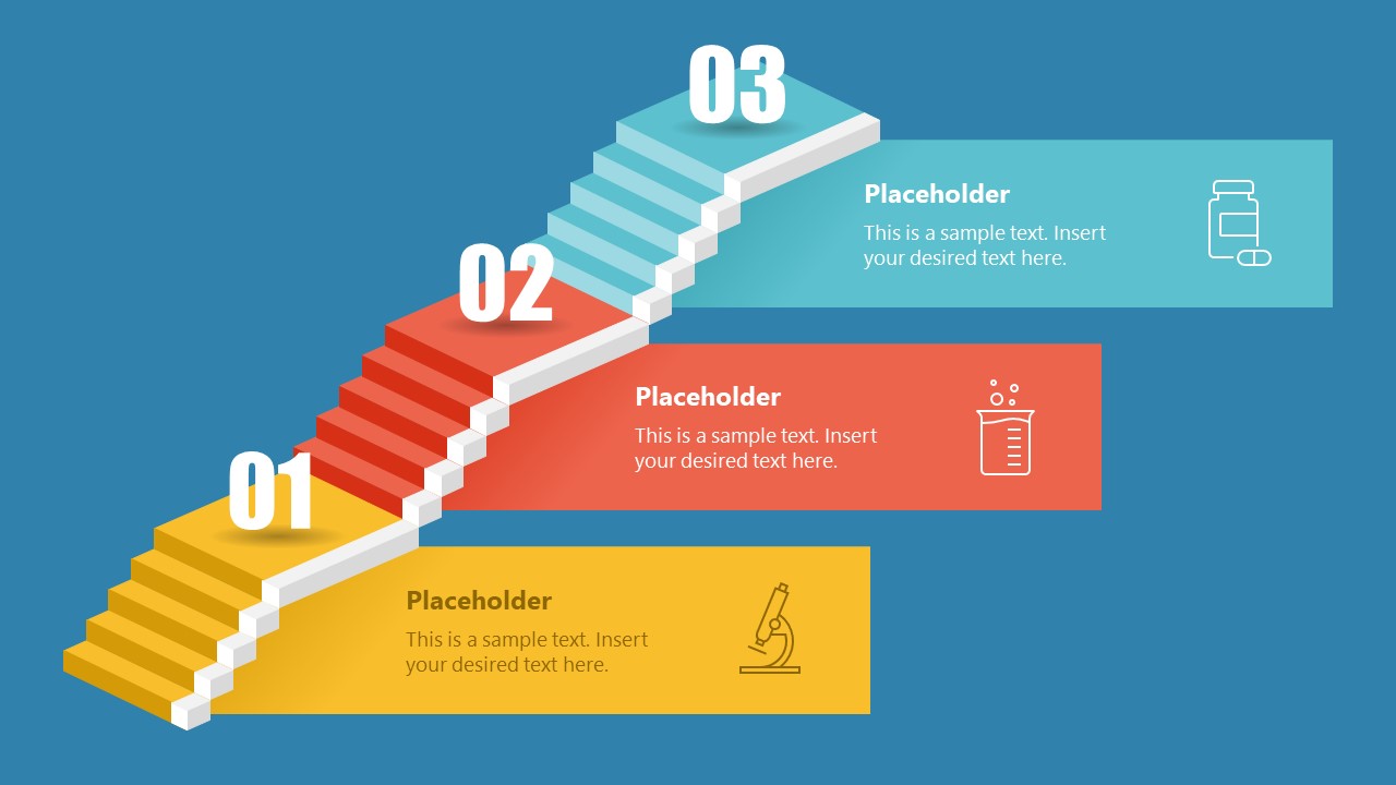 Animated 3D Stairs Diagram Template for PowerPoint 
