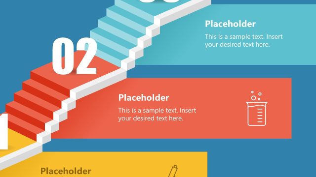 Editable Animated 3D Stairs Diagram PPT Template