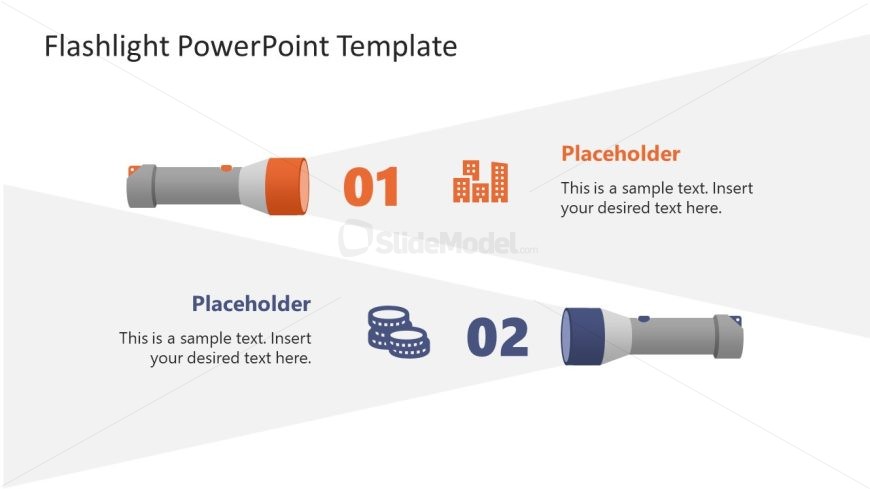 Two Flashlights Slide for Presentation 