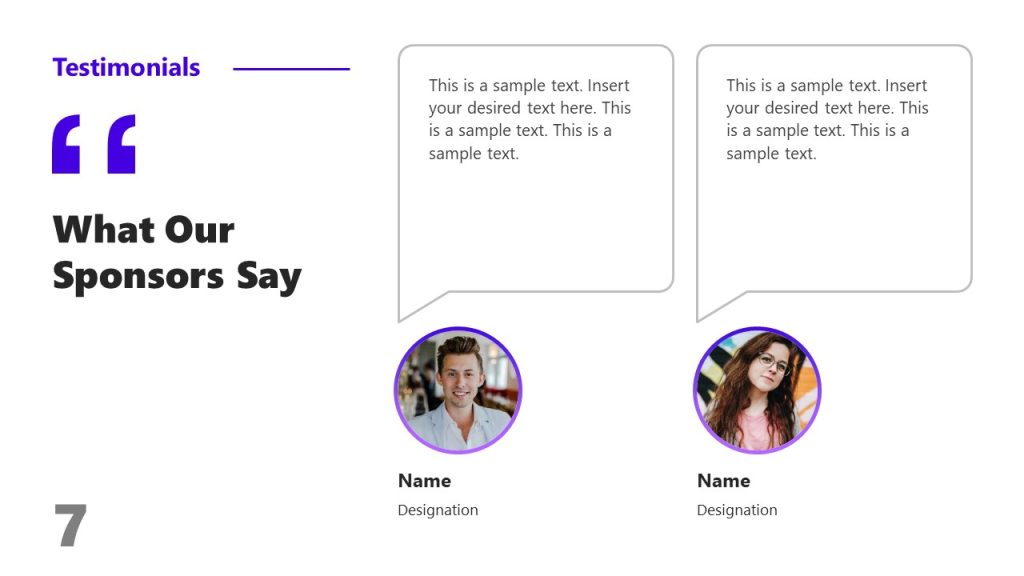 Client Testimonials - Sponsorships Proposal Slide - SlideModel