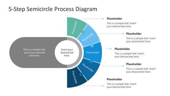 5-Step Semicircle Process Diagram for PowerPoint