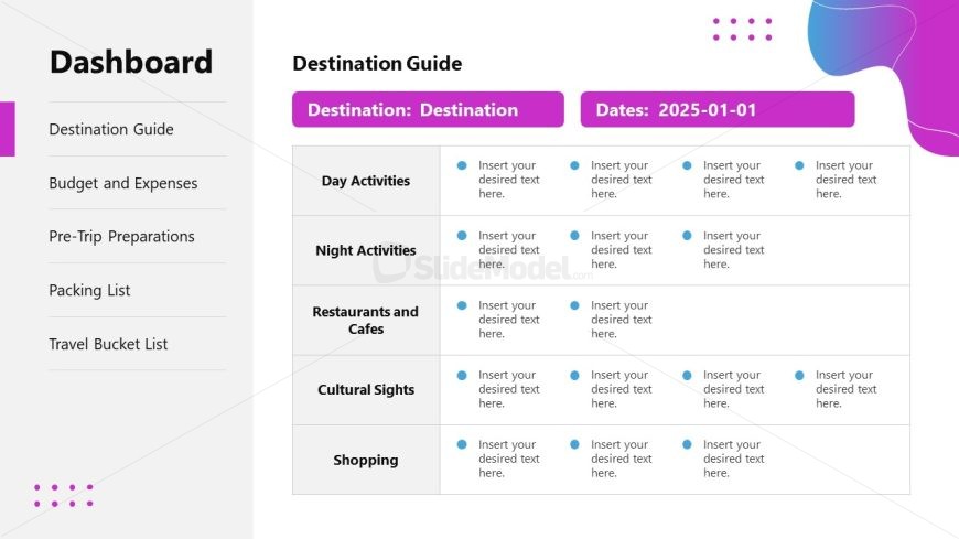 Editable Business Travel Planner PPT Template