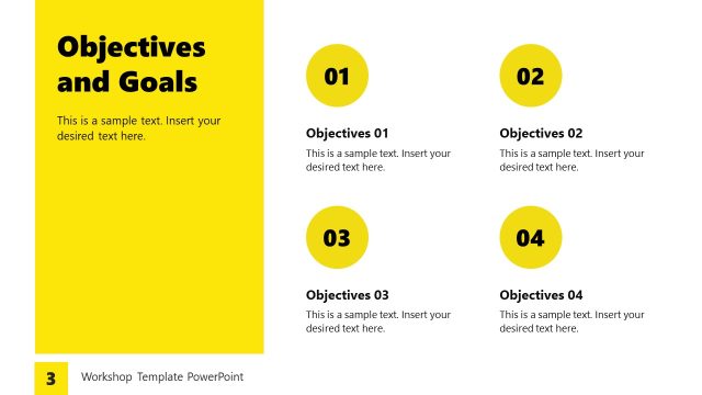 Workshop Template Slide for Objectives and Goals Presentation