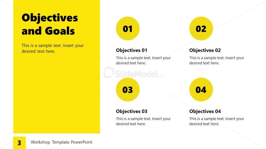 Objectives & Goals Slide Template for Workshop Presentation