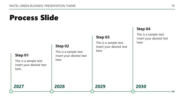 Process Slide for Pastel Green Company Profile Template