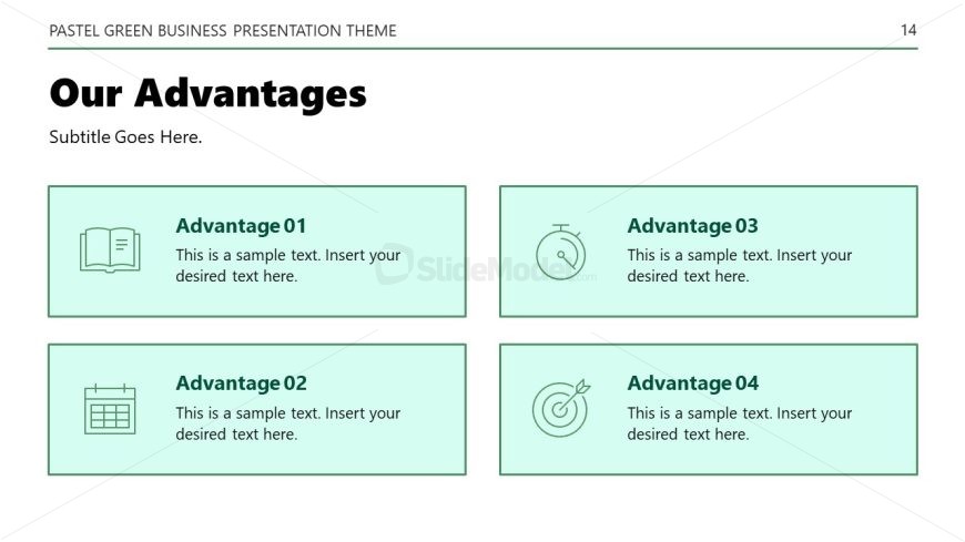 Business PPT Template Slide - Pastel Green Theme 