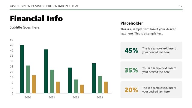 Financial Info Slide with Column Chart
