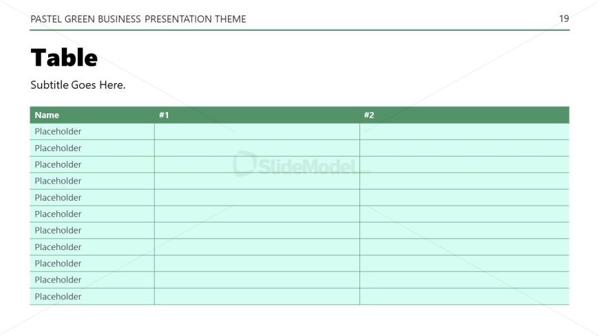 Business PowerPoint Template - Table Slide 