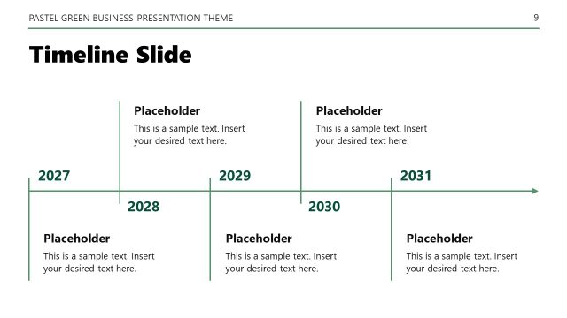 Timeline Slide – Pastel Green Theme Slide