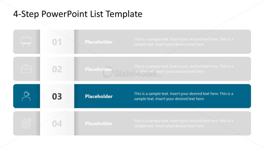 4-Step List Presentation Slide 