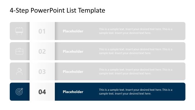 4 Step PowerPoint List Presentation Template