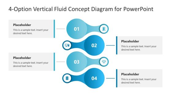 4-Option Vertical Fluid Concept PowerPoint Template