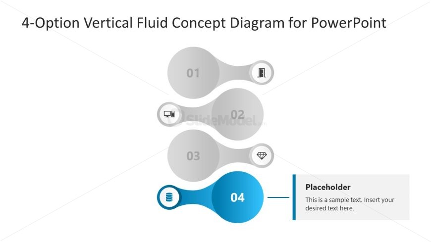 4-Option Vertical Fluid Concept Slide for PowerPoint 