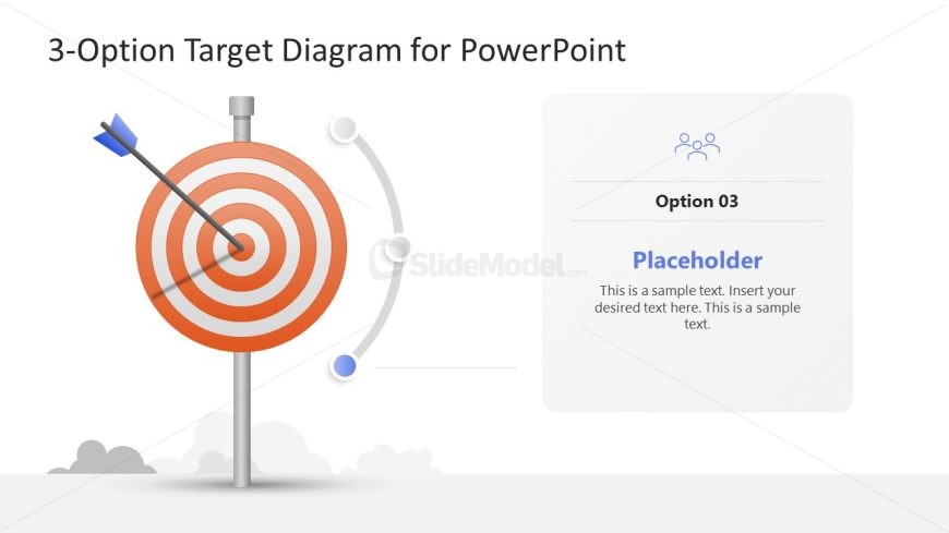 3-Option Target Diagram Template Slide 
