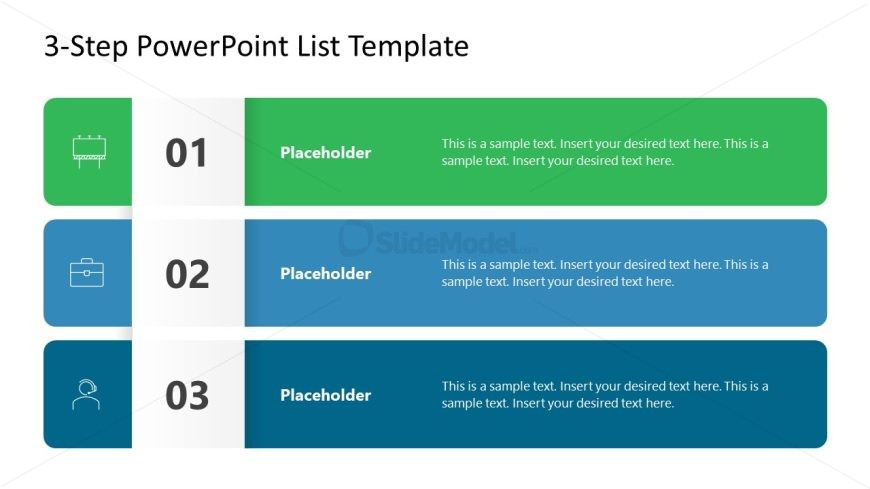 3-Step List PPT Slide Template 