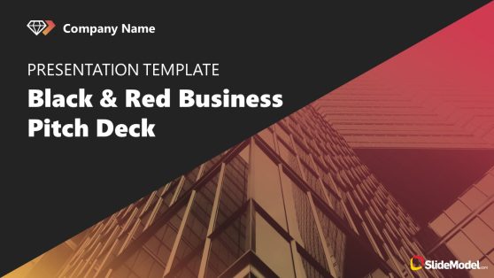 Black & Red Business Pitch Deck Template for PowerPoint