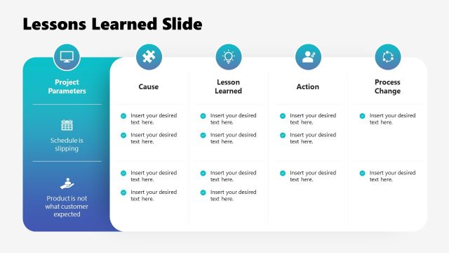 Lessons Learned PowerPoint Slide – 100 Days Plan PPT Template