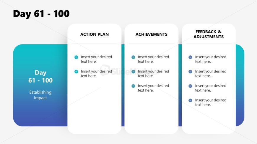 Editable My First 100 Days PPT Slide Template