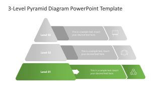 Three Level Pyramid Diagram with First Level Highlight