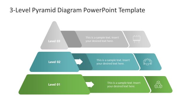 3 Level Pyramid Diagram Template for PowerPoint