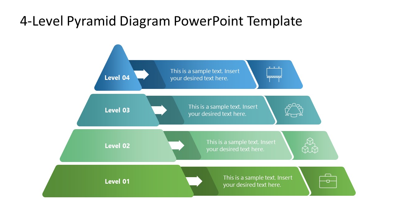 4-Level Pyramid Diagram Slide 