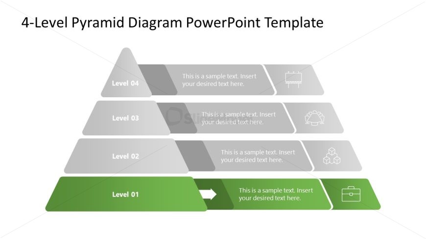 4-Level Pyramid Diagram PPT Slide