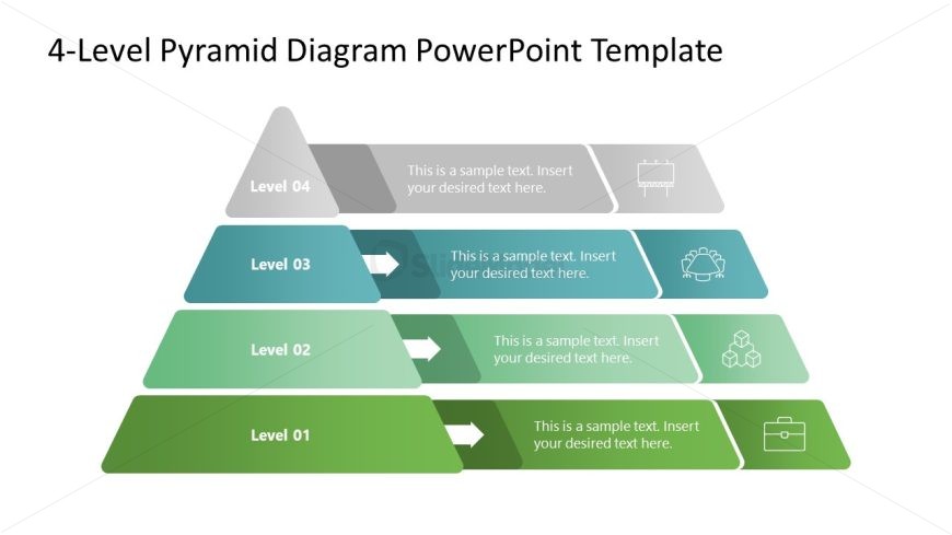 4-Level Pyramid Diagram Template for PowerPoint 