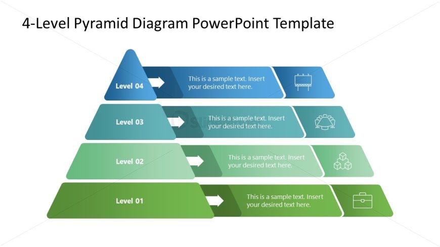 4-Level Pyramid Diagram Template for Presentation 
