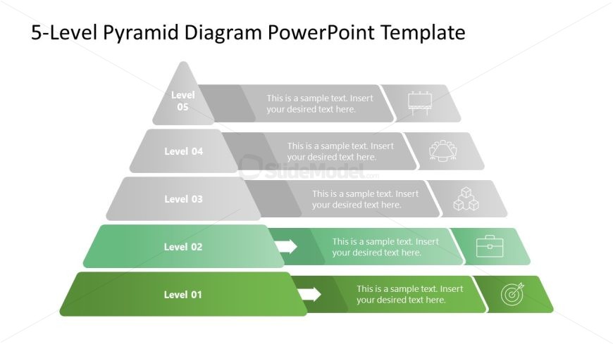 5-Level Pyramid Diagram Slide 