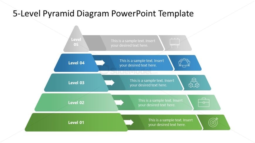5-Level Pyramid Diagram Slide Template 