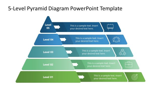 5-Level Pyramid Diagram PPT Slide