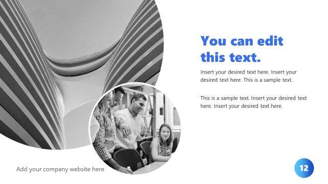 Editable Creative Section Slide for Business Profile Presentation